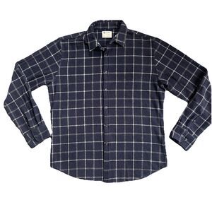 Sperry Mens Large Blue Gray Plaid Button Up‎ Button Down Casual Shirt Soft